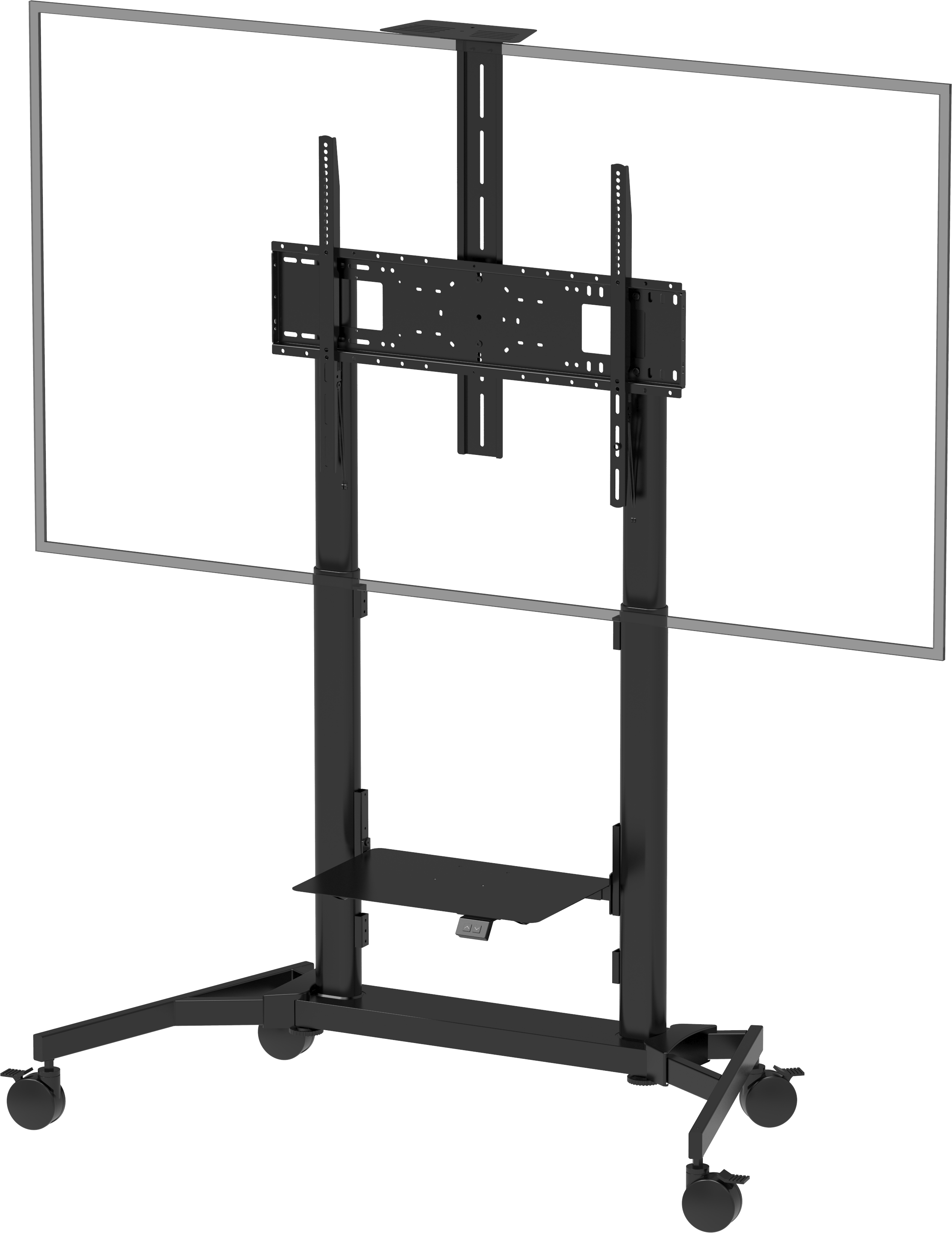 An image showing gemotoriseerd in hoogte verstelbaar karretje voor monitoren 80 kg